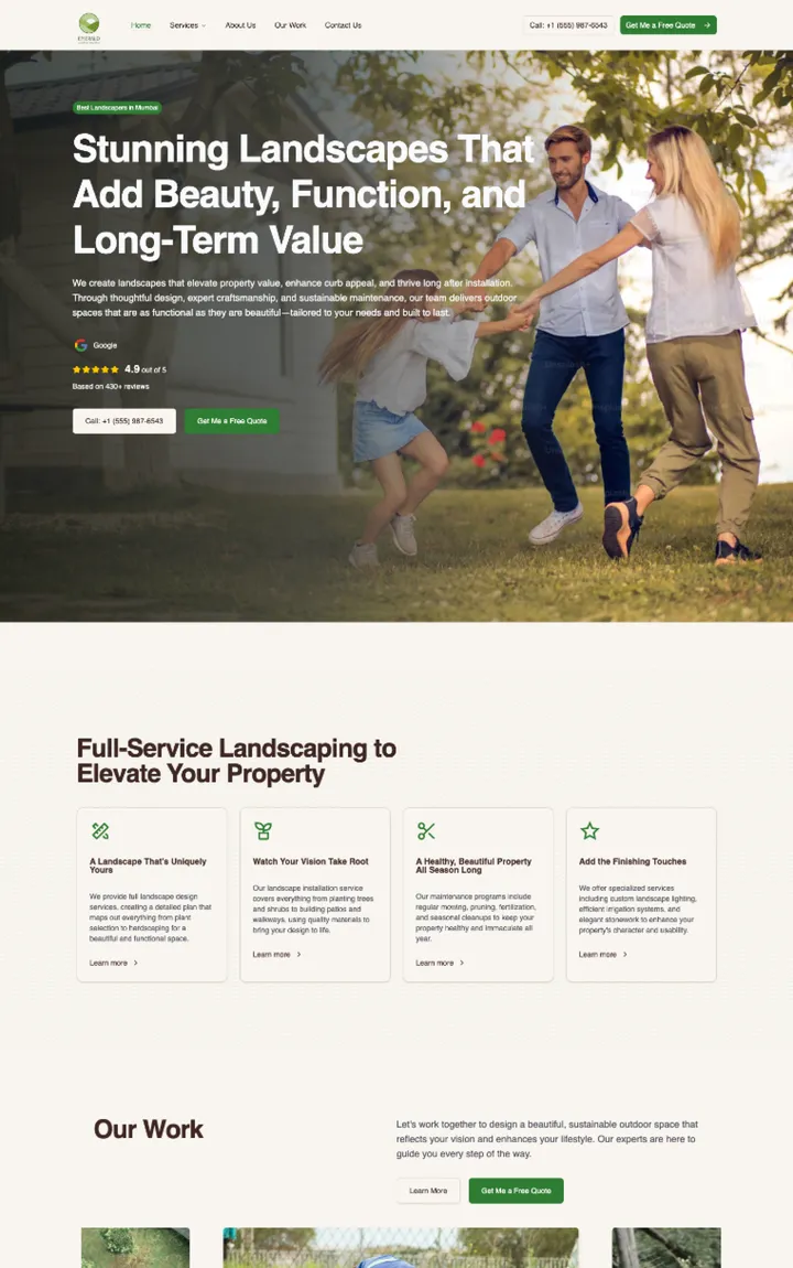 Landscaping portfolio preview