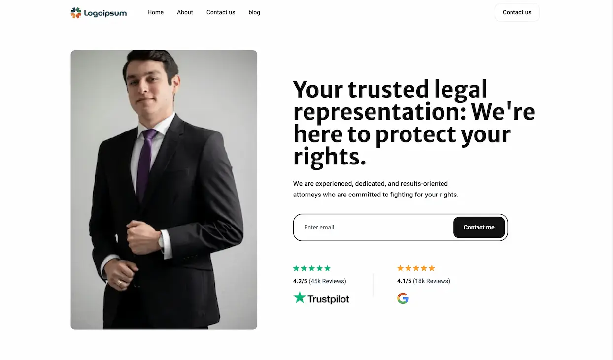 law firm landing page
