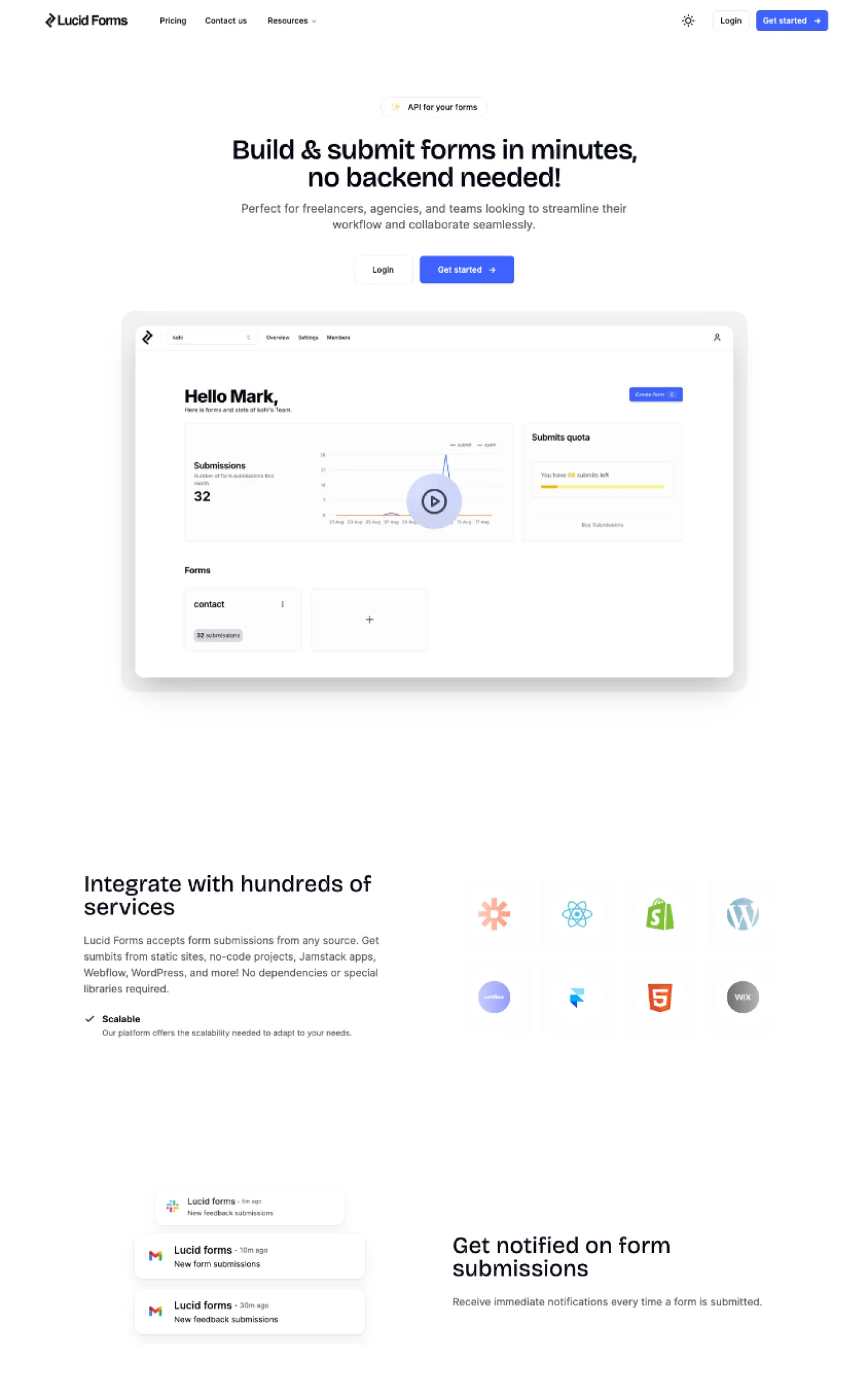 Lucid Forms website design preview